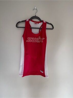 Swix Women’s Red and White Performance Tank Top